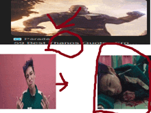 a drawing of a man giving the middle finger next to a picture of a dead man