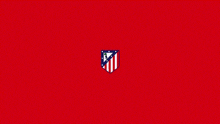 a logo for atletico de madrid is on a red background