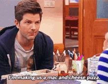 Love Is A Mac And Cheese Pizza GIF - Parks And Recreation Parks And Rec Ben GIFs