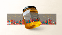 a jar of honey with a label that says ' mello ' on it