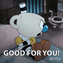 good for you mugman the cuphead show kudos to you excellent work