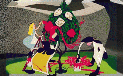Alice In Wonderland Painting The Roses Red GIF - Alice In Wonderland The Roses Red AIW - Discover & Share GIFs
