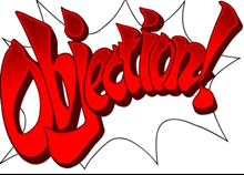 a red sign that says objection on it