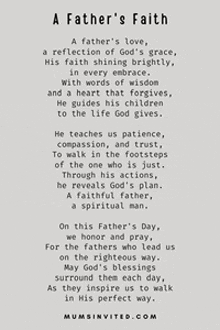 a poem titled a father 's faith is written in black and white