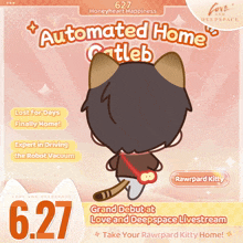 an advertisement for a game called automated home castleb