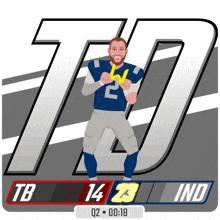 a cartoon illustration of a football player with the number 2 on his jersey