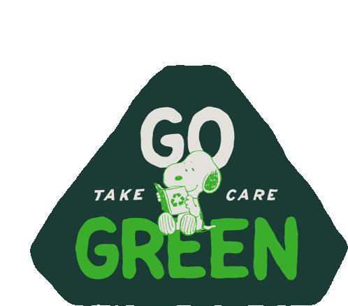 Go Green Snoopy Sticker - Go Green Snoopy Take Care Stickers