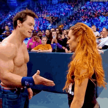 Becky Lynch John Cena GIF - Becky Lynch John Cena You Cant See Me GIFs