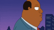 a cartoon of a man in a suit and tie making a funny face