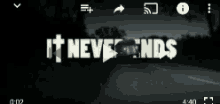 a video that says it never ends is playing on a phone