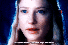 Lord Of The Rings Galadriel GIF - Lord Of The Rings Galadriel Edge Of A Knife GIFs
