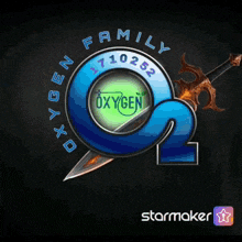 a blue circle with the word oxygen in the middle
