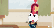 a cartoon character with a bandage on his face and the word netflix on the bottom right
