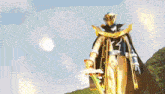 a robot is standing in front of a building and says damn you