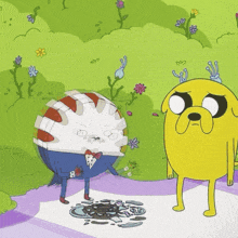 a cartoon of a dog and a peppermint candy