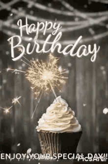 Happy Birthday Cupcake GIF - Happy Birthday Cupcake Enjoy Your Special Day GIFs
