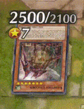 a card with a star and the number 2500/2100 on it