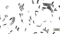 a bunch of dollar bills are falling from the sky