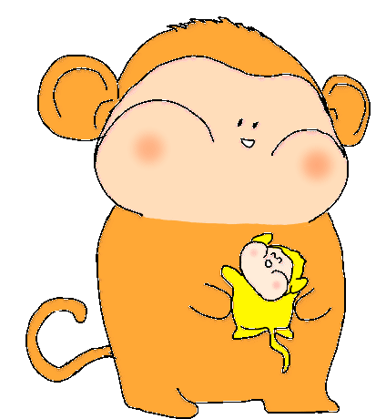 Monkey Baby Sticker - Monkey Baby Hug Stickers
