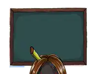 a cartoon drawing of a person with a banana sticking out of it 's head