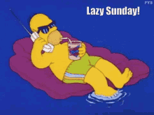 lazy sunday pool homer simpson