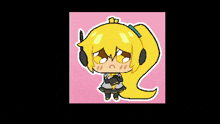 a pixel art drawing of a girl with headphones