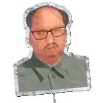 a balloon with a picture of a man with glasses and a beard on it .