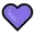 it is a purple heart with a black outline on a white background .