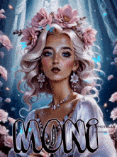 a painting of a woman with the name moni