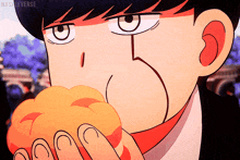 a cartoon of a man eating a pumpkin with mashleverse written on the bottom right