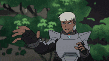 a cartoon character is holding a lightning bolt