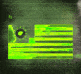 a green and black flag with a circle in the center