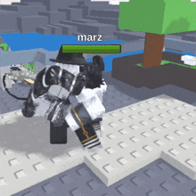 a person in a video game with the name marz on it