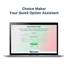 a laptop with a choice maker app open on it