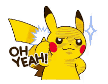 pikachu oh yeah sticker line pokemon