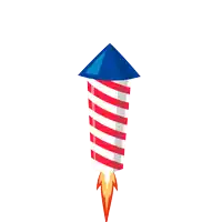 a cartoon illustration of a blue and red explosion with smoke coming out of it