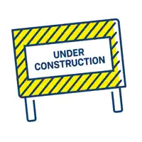 a yellow and white sign that says under construction on it