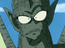 a close up of a cartoon character 's face with bubbles on it