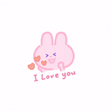 rabbit bunny pink cute i love you