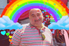 Bald Man Smiling GIF - Bald Man Smiling Rainbow GIFs