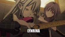 a picture of two anime girls with the name lynnina on it