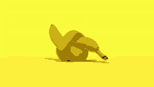 a pixel art of a banana laying on the ground