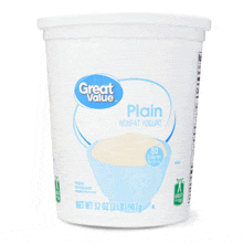 a container of great value plain nonfat yogurt with 80 calories per serving