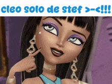 a picture of cleo solo de stef is displayed on a white background