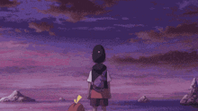 a cartoon character with a sad face is standing next to another cartoon character