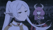 a girl with horns is standing next to another girl who says " kill yourself "