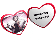 a heart shaped mirror with a picture of a woman and the words rosa my beloved on it