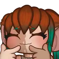 a cartoon of a girl with red hair and green hair