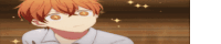 a close up of a person 's face with orange hair and a white shirt .