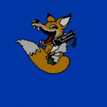 a metal gear 2 solid snake logo with a fox holding a microphone